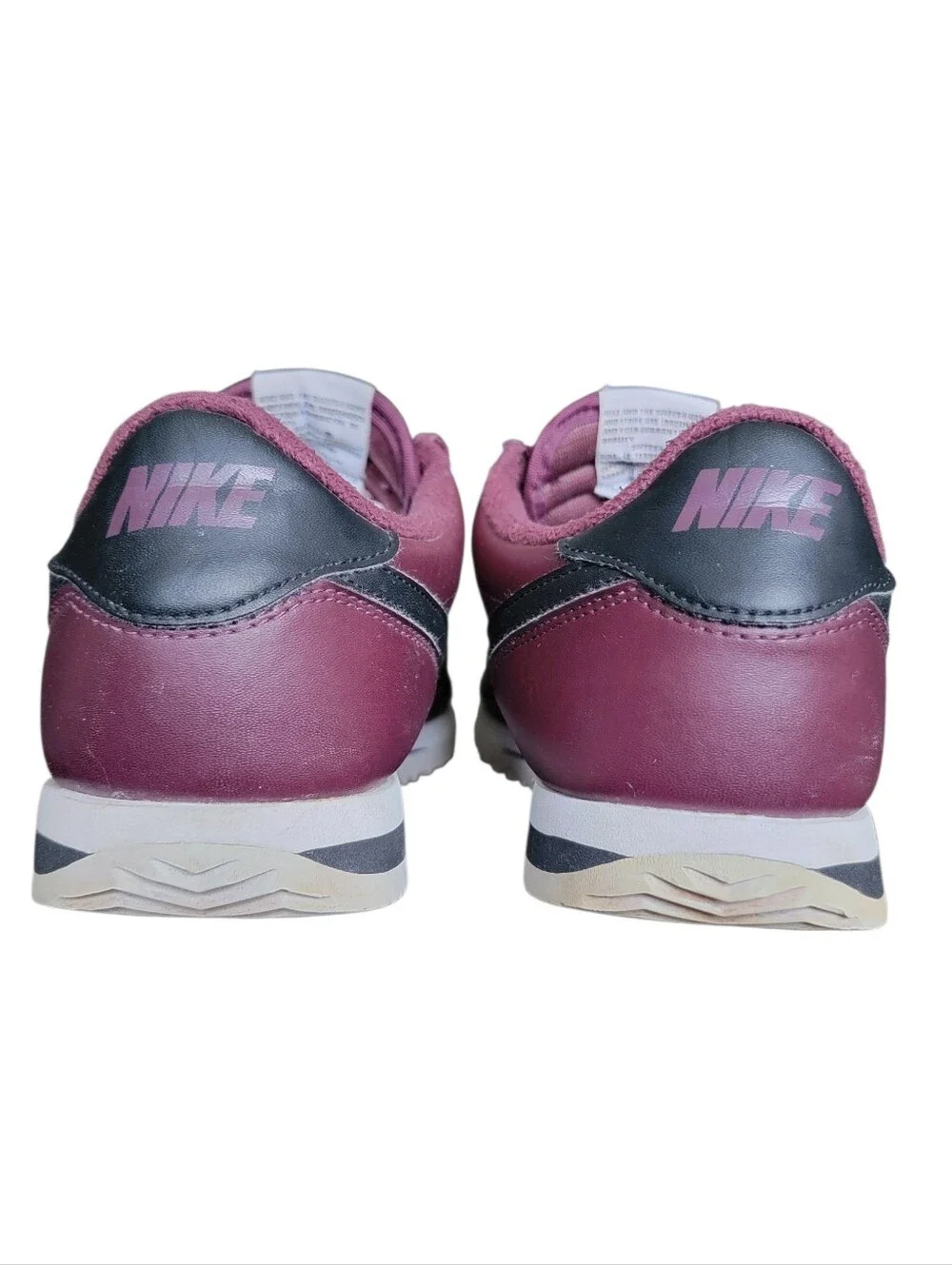 Nike Cortez Sneaker in Burgundy with Black Swoosh